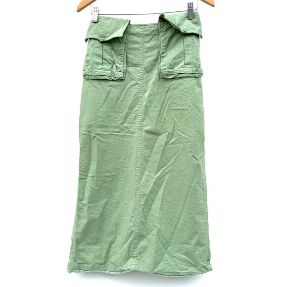 Camila Coelho Rousseau Set Linen Cargo Skirt Backless Shirt Y2K Small Sage Green - Picture 7 of 14